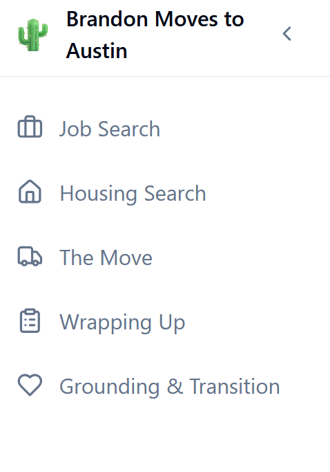Página principal del proyecto Brandon Se Muda a Austin