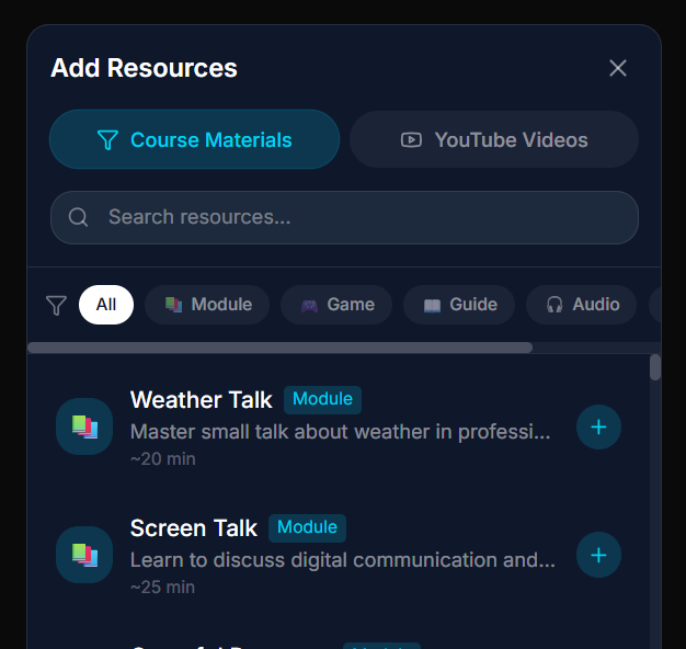 Función de Agregar Recursos de Roxana en Vuelo