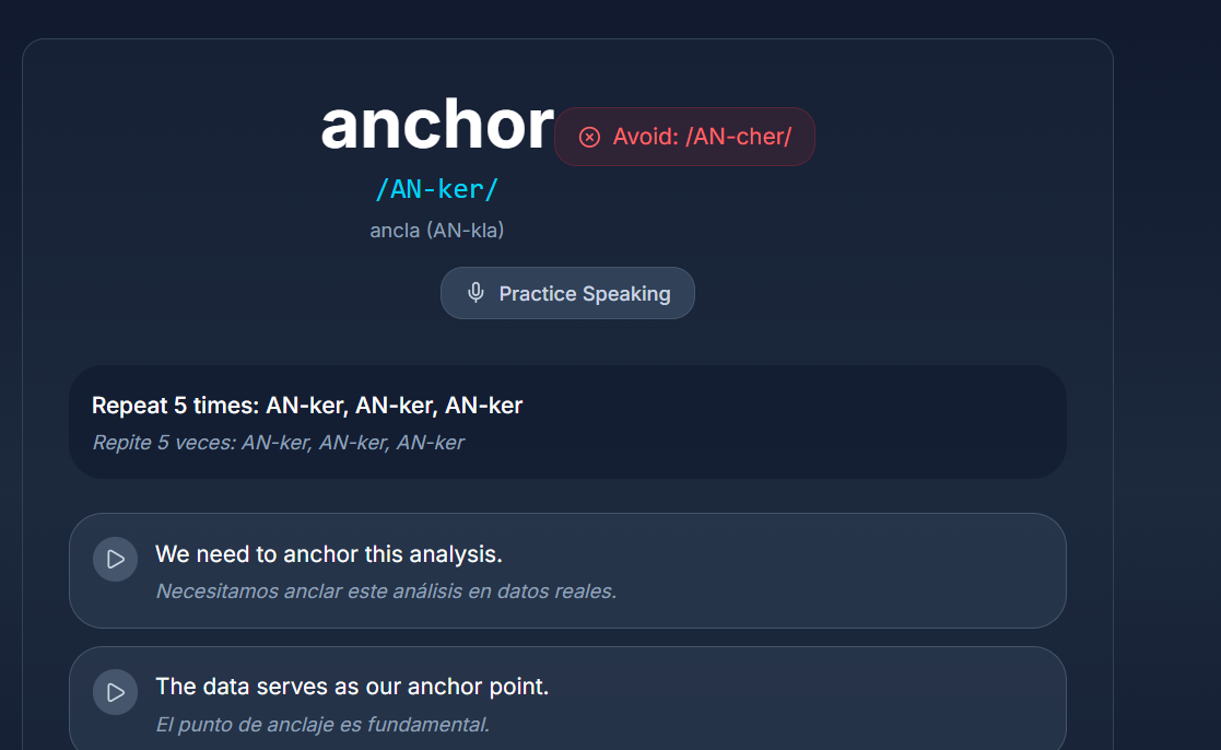 Función de práctica de conversación de Roxana en Vuelo