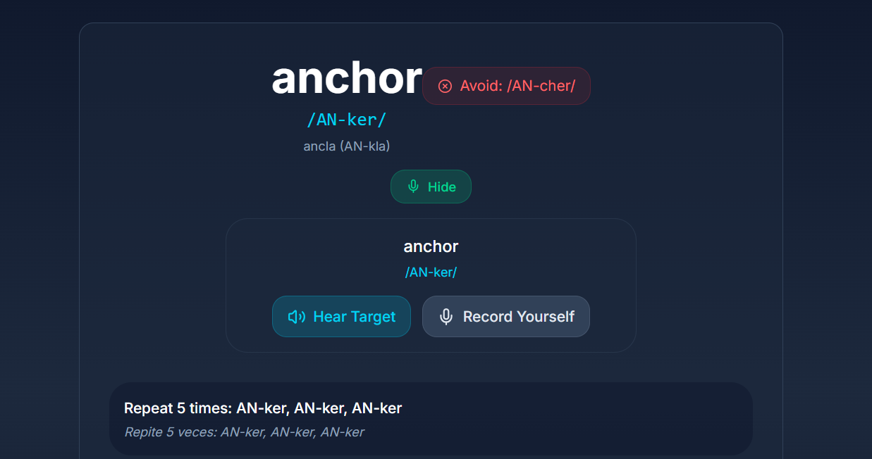 Función de práctica de conversación de Roxana en Vuelo